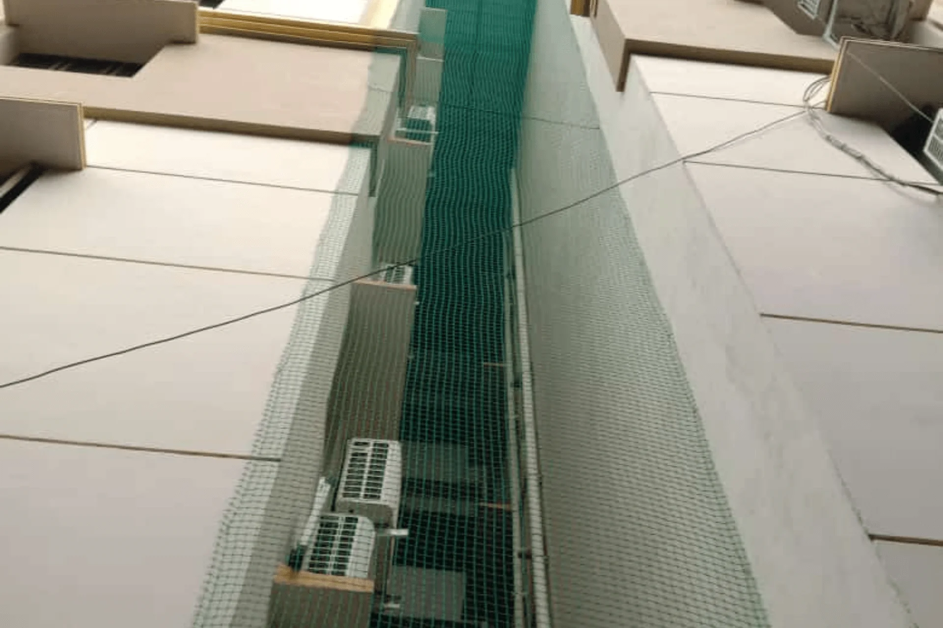 Duct area safety net installation